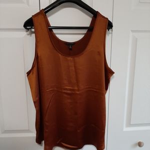 NWT Banana Republic Rust Gold Satin Tank Top Sz XL Tall XLT